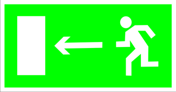 E04 направление к эвакуационному выходу налево (пластик, 300х150 мм) - Знаки безопасности - Эвакуационные знаки - Магазин охраны труда Протекторшоп
